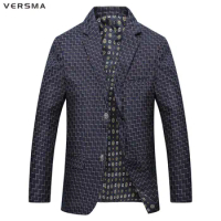 VERSMA New Plaid Men Blazer Suit Male Jacket Masculino Men Blazer Designs Coat Slim Fit Mens Red Blazer for Men Stylish Blazers