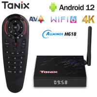 Original Tanix TX68 Allwinner H618 Android12.0 Smart TV Box AV1 4K HD BT Wifi 2.4/5G WiFi 6 Youtube Netflix TV Prefix VS TX9s