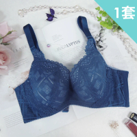 【魔莉莎】成套組 台灣製葛倫珍珠大罩杯涼感機能內衣(S19 中藍)