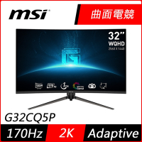 MSI微星 G32CQ5P 32型 170Hz 2K HDR曲面電競螢幕