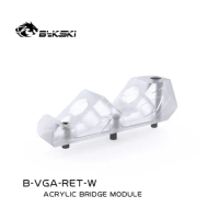 Bykski Video Card Water Block Bridge Module G1/4''Acrylic 45 Degree GPU Cooler Connector B-VGA-RET-W