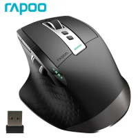 Rapoo Mt750 Multi-mode Rechargeable Wireless Mouse Ergonomic 3200 Dpi Mouse Easy-switch Up To 4 Devices