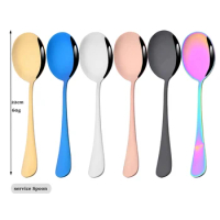 Dinnerware Set Kitchen Dinner Dish Public Spoon Soup Restaurant Large Stainless Steel Distributing Spoon Buffet Serving Spoon