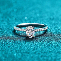 Real Moissanite Proposal Ring Oval Cut 1.0CT S925 Sterling Silver Engagement Women Diamond Moissanit