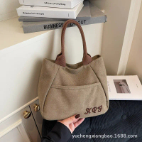 20242026 Retro Canvas Tote Bag Autumn Small Bag Simple Casual Canvas Bag Women Canvas Bag Handbag Fa