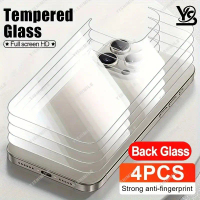 Filem Belakang Kaca Bajaan Penuh, Set 4pcs, Sesuai untuk iPhone 13 14 15 16 17 Promax Pro 16 Plus 16