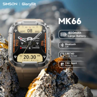 Rugged Military Smart Watch Men 400mh Large Battery Heart Rate Monitoring 1.85'' Bluetooth Call Smartwatch For APP Gloryfit
