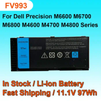 For DELL Precision M4800 M4700 M4600 M6800 M6700 M6600 Laptop Battery FV993 FJJ4W T3NT1 PG6RC N71FM R7PND OTN1K5 97Wh 11.1V