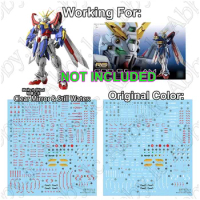 for RG 1/144 GF13-017NJII God Mobile Fighter G Water Slide Pre-cut UV Light-reactive Detail-up Decal Stickers Clear Mirror Still