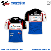 Jersey Moto GP Mandalika Indonesia Pertamina | Bebas Custom Nama dan Logo