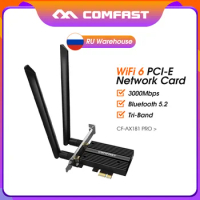 Tri band Intel AX210 AMD RZ608 wireless WiFi 6E 802.11AX 5374M 3000M desktop PCIE wireless network card Bluetooth 5.2 support 6G