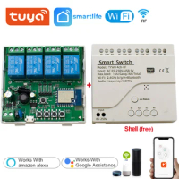 Tuya Smart Wifi Switch Module 12V 24V 220V RF 433 Remote Control Appliance Control Module 4CH Relay Work With Alexa Google Home