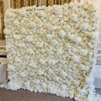 KCFW-208 Artificial Hanging Flower Events Decorative Stage Plant Flowers Backdrops White Blush Silk Flower Wall