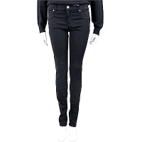 VERSACE Jeans LOGO 珠貼設計黑色修身棉質牛仔褲