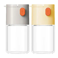 Salt Dispenser Metering Salt Shaker Push Type Salt Dispenser Glass Measuring Seasoning Bottle Adjustable Shaker For Salt Paprika