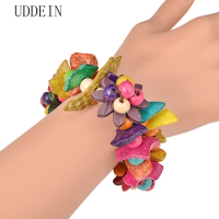UDDEIN wood flower bracelet for women handmade vintage jewelry accessories stranger things bileklik bohemian bracelets &amp; bangles