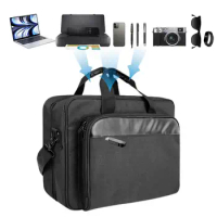 Portable Printer Carrying Case Large-Capacity Laptop Storage Bag Padded Mobile Printer Carry Bag With Shoulder &amp; Trolley Strap