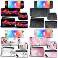 GAMEGENIXX Switch Oled Skin Sticker Flame Protective Vinyl Wrap Cover Full Set for Nintendo Switch Oled Console
