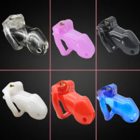 Pink Plastic Chastity Device Ht V4/Chastity Cock Cage for Male Belt Chastity Sex Toy Chastity Device with Four Rings