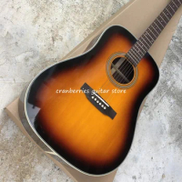 All Solid Wood Acoustic Guitar,Sunset Color,41 Inches D28 Model,Rosewood Fingerboard,Free Shipping