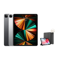 【Apple】S級福利品 iPad Pro 第5代 12.9吋/WiFi/256G(三折筆槽皮套+鋼化保貼組)(官方整新機)