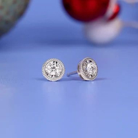 Anting Giwang Berlian Eropa Model Solitaire Milgrain Setting - JB Berlian