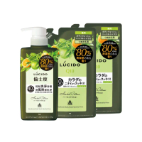 【LUCIDO 倫士度】零涼感去味沐浴露450mlx1+補充包380mlx2(草本柑橘)