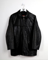 Vintage Mauritius Napa Leather Bomber Jacket Black
