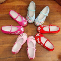 Old Beijing Cloth Shoes Children's Embroidered Shoes Girls' Style Hanfu Ancient Style Princess Shoes