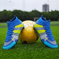 Hot Sale Pink Childrens Football Boots Long Spike Soccer Shoes Boy Outdoor Grass Training Sneakers F