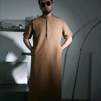 Jubah Stylish Elegan Premium - BROWN Edition Gamis Pria From SAMASE Original Brown Slim M