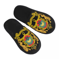 Kingdom Of Morocco House Slippers Women Soft Memory Foam Moroccan Patriotic Slip On Hotel Slipper Shoes