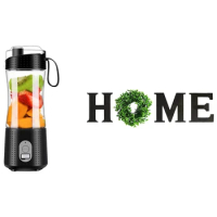 Wooden Home Sign With Artificial Eucalyptus Wreath,Home Letters (Black) &amp; Portable Blender Personal Size Blender