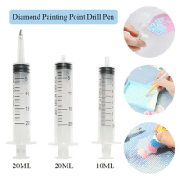 New DIY Big Pen Syringe Point Drill Pen 5D Diamond Painting Cross Stitch Crafts Bead Storage Pen Holder Embroidery Accessories