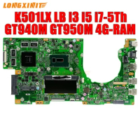 K501LX motherboard For ASUS A501L V505L K501LX K501LB K501L K501 Laptop Motherboard.GT940M GTX950M I3 I5 I7 CPU 4GB RAM