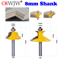 CHWJW 1-2pc 8mm Shank Wainscoting Roman Ogee &amp; Pedestal Router Bit C3 Carbide Tipped Wood Cutting Tool woodworking router bits