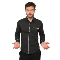 Kemeja Non Alisan Hitam Polos Panjang / Kemeja Hitam Polos Panjang