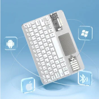 Wireless Touch Keyboard Backlit Keyboard RGB Keypad Transparent Crystal Bluetooth Keyboard Universal For Laptop Desktop PC