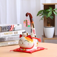 日本長尾招財貓 (中號) 陶瓷儲蓄罐 收銀台 裝飾品 店鋪開業創意禮品