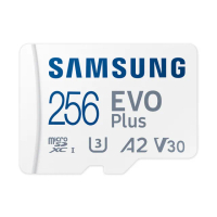 【SAMSUNG 三星】EVO Plus microSDXC U3 A2 V30 256GB記憶卡 公司貨(4K/手機/平板/GoPro/運動攝影)