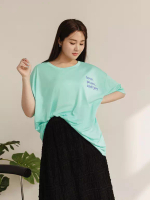 OBSTYLE Cool Touch English Letter Long T-Shirt [AB19582]