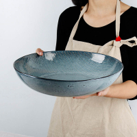 創意陶瓷復古大湯碗家用大號酸菜魚碗餐廳超大龍蝦碗冰裂紋碗餐具