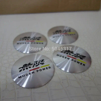 Logo Penutup Pusat Roda Kereta Mugen, Pelekat Pelekat, Bahan Aluminium, Saiz 56.5mm, Ketibaan Baru, 