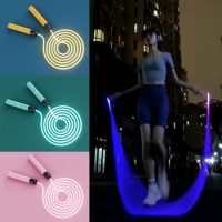 Portable Glowing Skip Rope Fitness Adjustable Night Exercise Led Jump Ropes Light Up Outdoor Supplies Training Sports Equipment