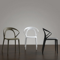 簡約現代塑料椅子北歐家用餐廳飯店椅創意戶外洽談網紅鏤空椅ins