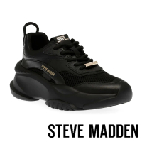 【STEVE MADDEN】BELISSIMO 厚底綁帶休閒鞋(黑色)