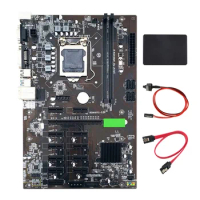 B250 BTC Mining Motherboard 12 PCIE 16X Graph Card LGA1151 with SATA SSD120G+Switch Cable +Switch Cable Support DDR4