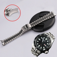 適用於 精工SEIKO錶帶實心彎曲末端不銹鋼銀色 Jubilee 22mm 錶帶手鍊 SRPD SKX007009