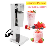 180W Commercial Milkshake Machine 18000RPM Stainless Steel Single Head Blender, Smoothie Drink Mixing Machine 650ML