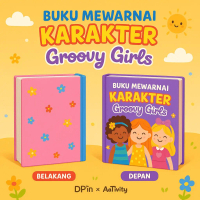 Buku Gambar Mewarnai [ GROOVY GIRLS ] Anak Karakter Lucu  – Edukasi & Hiburan Kreatif | Buku Aktivit